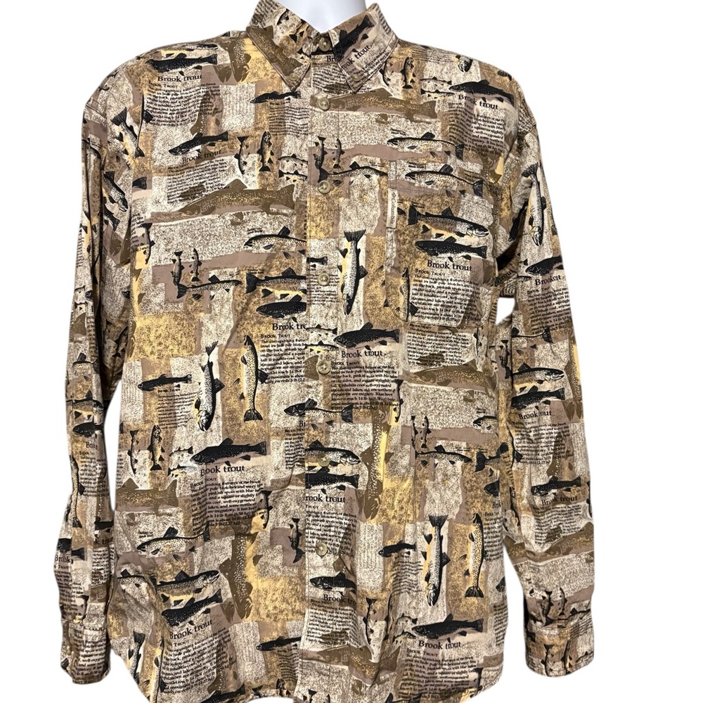 Men’s Columbia Brook Trout Casual Button Down Shirt Size L